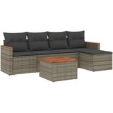  6-dijelni set vrtnih sofa od poliratana s jastucima sivi | shoptok.hr