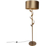 QAZQA Vloerlamp goud met kap brons en gouden binnenkant 50cm - Linden | Shoptok.si