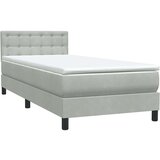 Box spring postelja z vzmetnico Svetlo siva 80x210 cm žamet, (21791167) | Shoptok.si