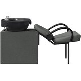 Stolica za šampon Tamno siva i crna 136 x 60 x 92 cm tkanina | shoptok.hr