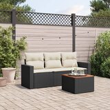  4-dijelni set vrtnih sofa od poliratana s jastucima crni | shoptok.hr