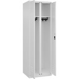 C+P črno-bela garderobna omara classic plus, 1 del, prometno bele barve, vxš 1850 x 600 mm, talni drsniki, cilindrična ključavnica Cene