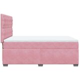  Krevet s oprugama i madracem ružičasti 140x190 cm baršunasti | shoptok.hr