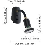 Eglo 300912 - led svetiljka za utičnicu parrini 1xGU10/4,5W/230V crna | Eponuda.com