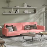  The Living Store Kavč dvosed z ležiščem roza žamet - Raztegljiv Kavč, (21494938) | Shoptok.si