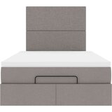 vidaXL Otomanski posteljni okvir z vzmetnico taupe 120x200 cm blago | Shoptok.si