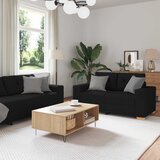 SOFA 3 pcs Crna 221 x 80 x 80 cm Platnasta tkanina Cijene