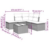  6-dijelni set vrtnih sofa od poliratana s jastucima smeđi | shoptok.hr