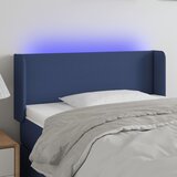 vidaXL LED posteljno vzglavje modro 103x16x78/88 cm blago Cene