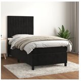  Box spring postelja z vzmetnico črn 90x190 cm žamet | Shoptok.si