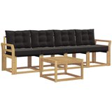 vidaXL Zunanja garnitura za sedenje z blazino 5 pcs Bela in črna, (5000280949) | Shoptok.si
