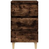  Nočna omarica z lesenimi nogami dimljeni hrast 40x35x69 cm, (20732179) | Shoptok.si
