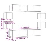  8-dijelni zidni set TV ormarić konstruirano drvo | shoptok.hr