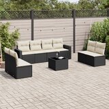 vidaXL 9-dijelni set vrtnih sofa s jastucima crni od poliratana | shoptok.hr