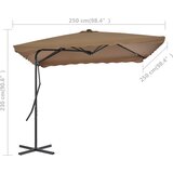  suncobran s čeličnim stupom 250 x 250 cm smeđesivi | Eponuda.com
