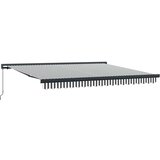 Tenda na uvlačenje antracit-bijela 4x3 m od tkanine i aluminija | shoptok.hr