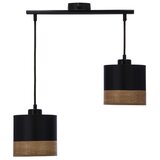 Candellux Lighting luster/visilica-porto viseća lampa crna 2X60W E27 crna abažur+smedja (hrast furnir) | Eponuda.com