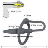 You2Toys silikonski prsten za glavić s uretralnim konusom (sivo) | shoptok.hr