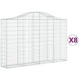  Lučne gabionske košare 8 kom 200x30x120/140cm pocinčano željezo | shoptok.hr