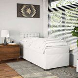 vidaXL Box spring postelja z vzmetnico bel 100x200 cm umetno usnje | Shoptok.si