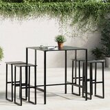  5-dijelni vrtni barski set crni od čelika obloženog prahom | shoptok.hr