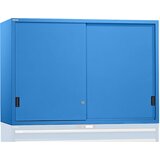 LISTA Vrhnja omarica z drsnimi vrati, vrata iz polne pločevine, VxŠxG 1000 x 1023 x 725 mm, svetlo modra | Shoptok.si