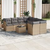  9-dijelni set vrtnih sofa s jastucima bež od poliratana | shoptok.hr