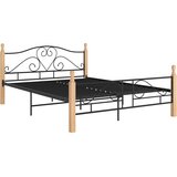 Furnova Posteljni okvir z vzglavjem brez vzmetnice črn 140x200cm kovina, (21939967) | Shoptok.si