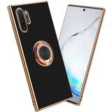 Cadorabo Ohišje, združljiv s Samsungom v sijajnem črni barvi - Zlato z obročem - Zaščitni pokrov iz fleksibilnega silikona TPU, z zaščito pred kamero in držalom za magnetni avtomobil, (20593552) Cene