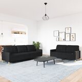  2-dijelni set sofa crni od tkanine | shoptok.hr