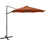  Konzolni suncobran sa stupom i LED svjetlima 300 cm terakota | shoptok.hr
