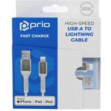 Prio Charge & Sync USB A na Lightning kabel MFi certificiran 2 m bijele boje | shoptok.hr