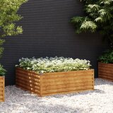 vidaXL Vrtna visoka greda 100x100x36 cm corten jeklo Cene