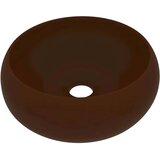  Luksuzni okrugli umivaonik mat tamnosmeđi 40 x 15 cm keramički | shoptok.hr