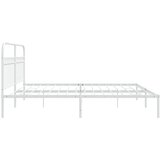  Metalni okvir za krevet s uzglavljem bijeli 200x200 cm | shoptok.hr