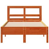 vidaXL Posteljni okvir z vzglavjem voščeno rjava 100x200 cm borovina, (21304013) | Shoptok.si