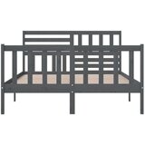  Posteljni okvir siv iz trdnega lesa 150x200 cm 5FT, (20643500) | Shoptok.si