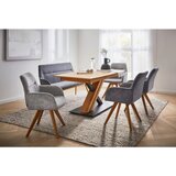Linea Natura klop, les, tekstil barve hrasta, temno siva | Shoptok.si