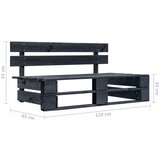 vidaXL Srednja vrtna sofa od paleta od crno impregnirane borovine | shoptok.hr