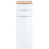 bela visoka kopalniška omarica v hrastovem dekorju 39x112 cm pescara - germania