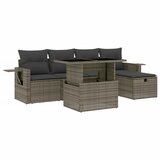  6-dijelni set vrtnih sofa od poliratana s jastucima sivi | shoptok.hr
