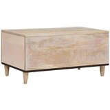 vidaXL Klubska miza s polico Bež 80 x 50 x 40 cm trden mangov les | Shoptok.si