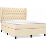  Krevet s oprugama i madracem krem 140x200 cm od tkanine | shoptok.hr