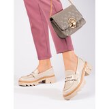 SHELOVET Beige classic loafers on the platform Cijene