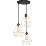 Luster na sajli KARO 3xE27/15W/230V zlatna/crna | Eponuda.com