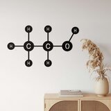 Wallxpert metalni zidni ukras 5307, strukturna formula molekula etanola, 90 x 54 cm, crni | Eponuda.com