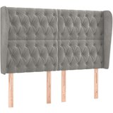  Vzglavje z ušesi svetlo sivo 163x23x118/128 cm žamet, (20792606) | Shoptok.si