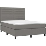 Box spring postelja z vzmetnico temno siva 140x200 cm blago, (20791269) | Shoptok.si