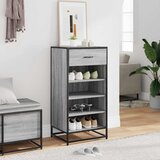  Stalak za cipele boja hrasta 48x38x97,5 cm konstruirano drvo Siva | Shoptok.si