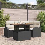  Sjedeća garnitura za vrt 5 kom. Bež Poli ratan 179 x 124 x 69 cm | shoptok.hr